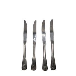 Oneida Silver Village Stainless Steel Butter Knives Set Of 4 Vintage 1982-1989 D